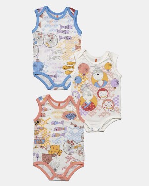 Kit Body Feminino Bebê Sem Mangas 