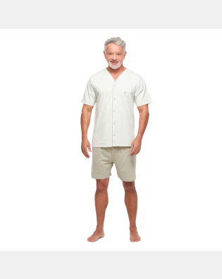 Conjunto Masculino Adulto Manga Curta Decote V e Short