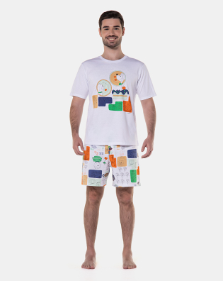 Pijama manga curta e short    