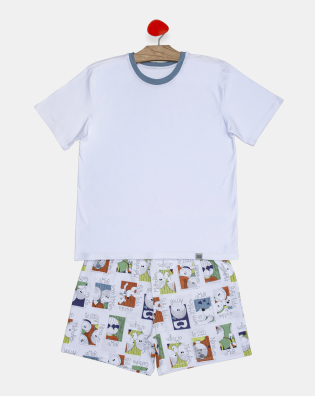 Pijama Masculino Adulto Manga Curta e Short