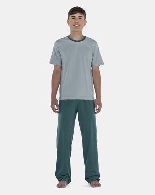 Pijama Masculino Adulto Manga Curta e Calça
