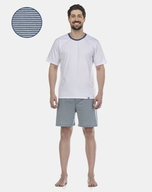 Pijama Masculino Adulto Manga Curta e Short
