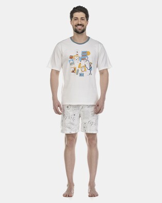 Pijama Masculino Adulto Manga Curta e Short