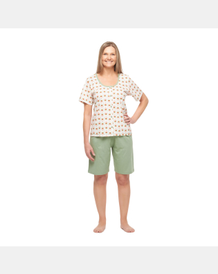 Conjunto Feminino Adulto Manga Curta e Bermuda