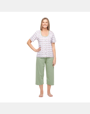 Conjunto Feminino Adulto Manga Curta Aberta e Corsário