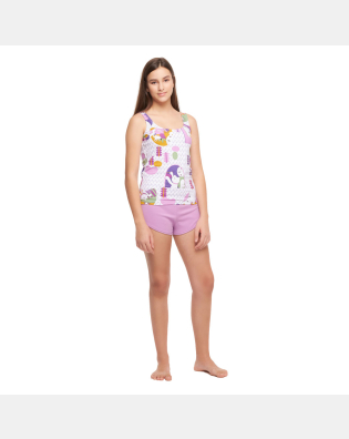 Pijama Curto Feminino regata Média e short Cavado