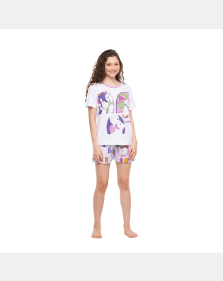 Conjunto Feminino Adulto Manga Curta e Short