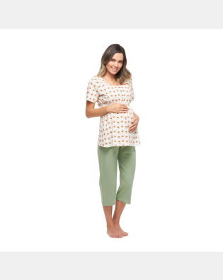 Homewear gestante manga curta e corsário          