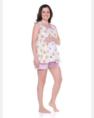 HOMEWEAR GESTANTE REGATA E SHORT