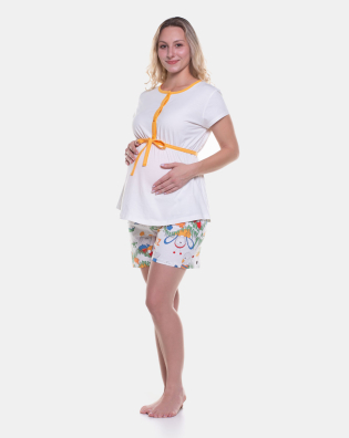 Homewear gestante manga curta e short   