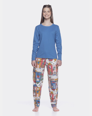 Conjunto Feminino Adulto Manga Longa e Calça