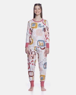 Conjunto Feminino Adulto Manga Longa e Calça Com Punho