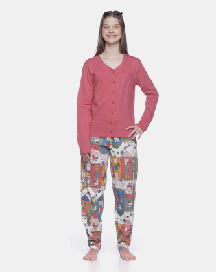 Homewear manga longa e calça
