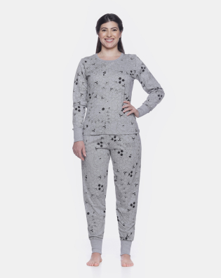 Conjunto Feminino Adulto Manga Longa e Calça Com Punho