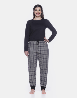 Conjunto Feminino Adulto Manga Longa e Calça