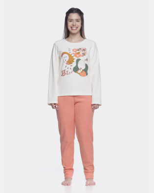 Conjunto Feminino Adulto Manga Longa e Calça Plush