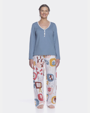 Homewear clássico manga longa e calça       