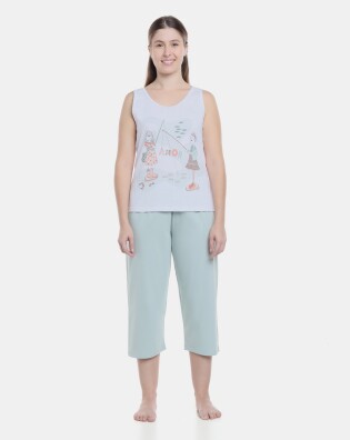 Pijama Sonhart Feminino Adulto regata e corsário  