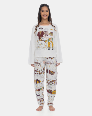 Loja Oficial sonhart | Pijama Manga Longa Feminino e Calça Estampada