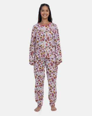 Loja Oficial Sonhart | Pijama Feminino Blusa Manga Longa Floral e Calça Cós Duplo
