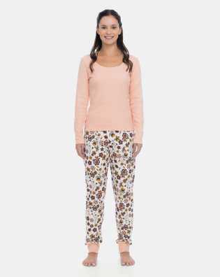 Pijama Feminino Blusa Manga Longa e Calça Floral