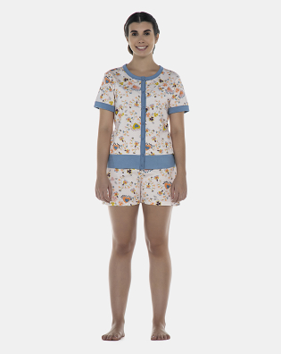 Pijama Feminino Adulto Manga Curta Aberta e Short
