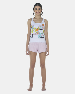 Pijama Feminino Adulto Regata e Short Atoalhado
