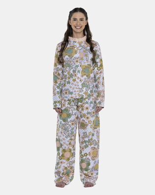 Pijama Feminino Adulto Manga Longa e Calça