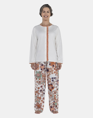 Pijama Feminino Adulto Manga Longa e Calça
