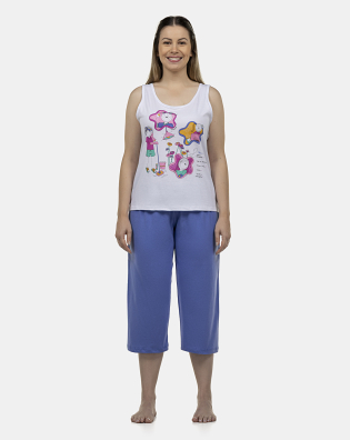 Pijama Feminino Adulto Regata e Corsário