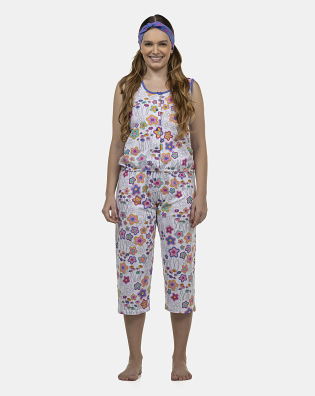 Pijama Feminino Adulto Regata e Corsário