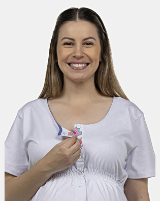 Pijama Feminino Gestante Manga Curta e Calça