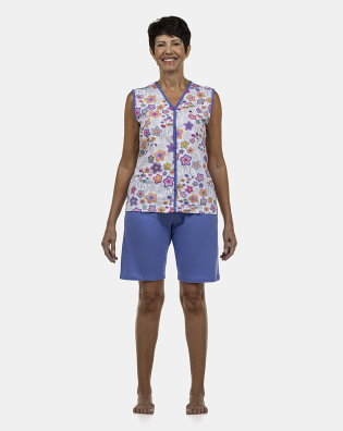 Pijama Feminino Adulto Regata Aberta e Bermuda