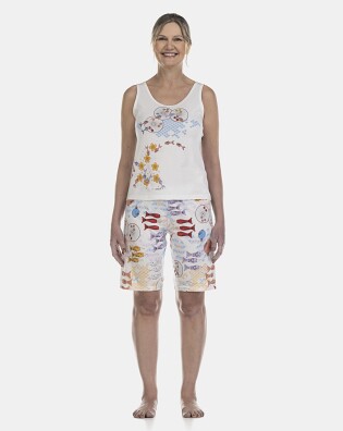 Pijama Feminino Adulto Regata e Bermuda