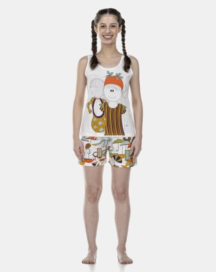 Pijama Feminino Adulto Regata e Short