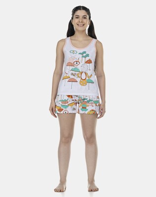Pijama Feminino Adulto Regata e Short