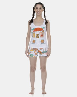 Pijama Feminino Adulto Regata e Short