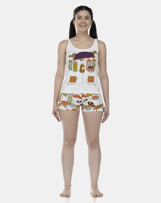 Pijama Feminino Adulto Regata e Short