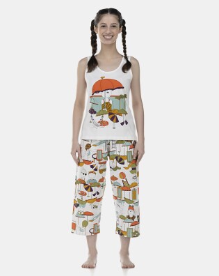 Pijama Feminino Adulto Regata e Corsário