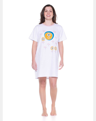 Camisão Feminino Adulto Manga Curta