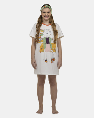 Camisão Feminino Adulto Manga Curta