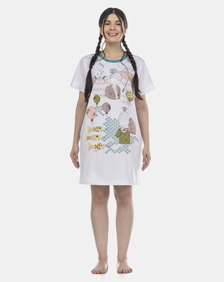 Camisão Feminino Adulto Manga Curta