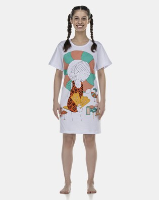 Camisão Feminino Adulto Manga Curta