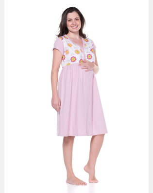Homewear Feminino camisola gestante manga curta