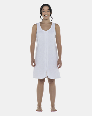 Roupão Feminino Adulto Regata Zíper Atoalhado