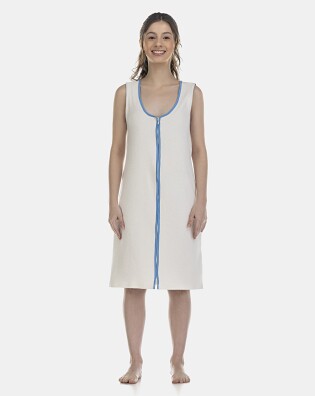 Roupão Feminino Adulto Regata Zíper Atoalhado
