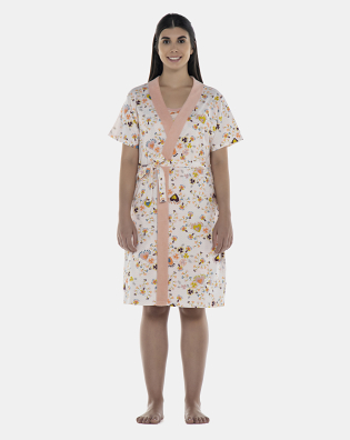 Robe Feminino Adulto Manga Curta