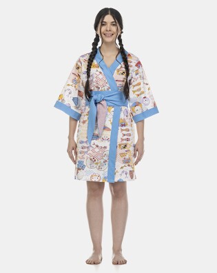 Robe Feminino Adulto Manga Curta