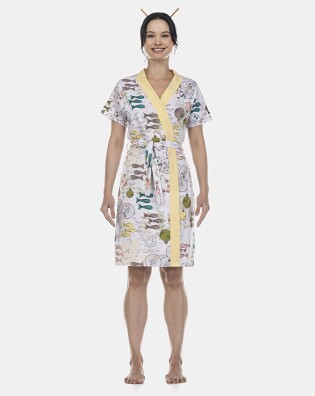 Robe Feminino Adulto  Manga Curta