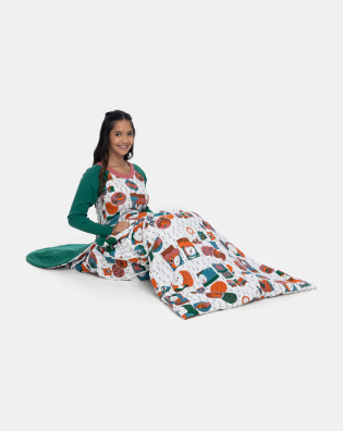 Manta Abraço Saco de Dormir Feminino  Adulto Estampada
